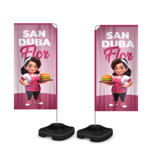 WIND BANNER KIT COMPLETO TECIDO OXFORD MODELO RETANGULAR ALTURA MONTADO: 1,80 METROS P - 4X4 - 1unid - WBRFV2CP