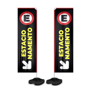WIND BANNER KIT COMPLETO TECIDO OXFORD MODELO RETANGULAR ALTURA MONTADO: 2,80 METROS G - 4X4 - 1unid - WBRFV2C