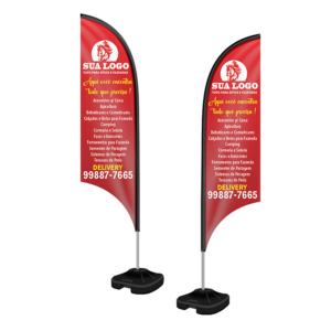 WIND BANNER KIT COMPLETO TECIDO OXFORD MODELO VELA ALTURA MONTADO: 3,00 METROS G - 4X4 - 1unid - WBVFV2C