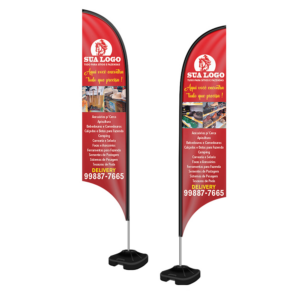 WIND BANNER KIT COMPLETO TECIDO OXFORD MODELO VELA ALTURA MONTADO: 3,50 METROS GG - 4X4 - 1unid - WBVFV2CGG